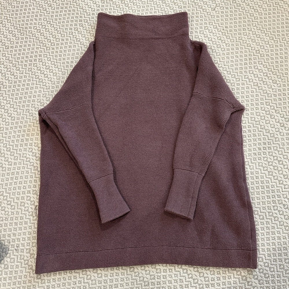 Free People Ottoman Tunic Purple Turtleneck Sweater